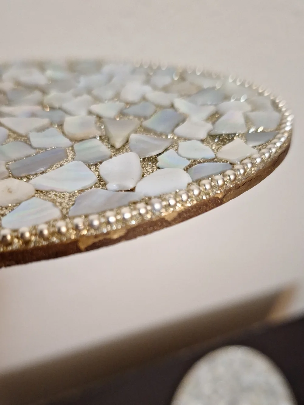 Pier 1 Abalone Pearl Egg Shell Coasters
